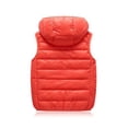 thumbnail image 5 of Boys Girls Hooded Puffer Vest,Kids Winter Down Vest, Sleeveless Zipper Jackets Outerwear, Lightweight Warm for Daily Wear,Red,110, 5 of 5
