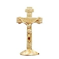 thumbnail image 6 of Rushawy 2xDesktop Cross Living Room Decorative Meaningful Gift Crucifix Standing Cross Golden 2 Pcs, 6 of 9