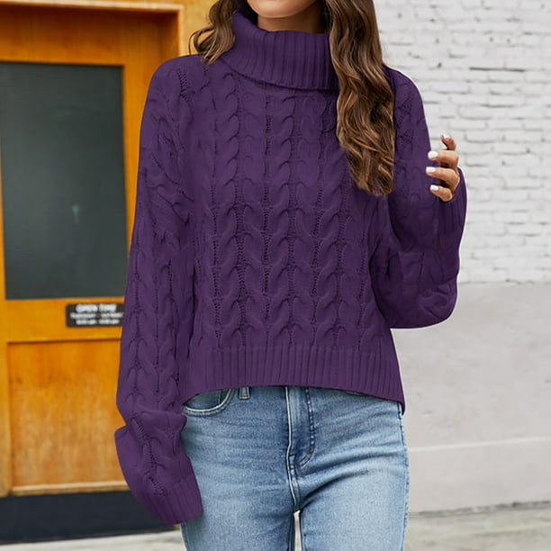 Suéter de cuello redondo para mujer, moda femenina, manga larga, cuello redondo, suelto, blusa, suéter de punto, suéter para mujer