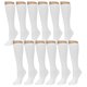 thumbnail image 2 of 12 pares de calcetines hasta la rodilla para uniformes escolares, deportes, fútbol, mujeres, blanco, talla 9-11, 2 of 4