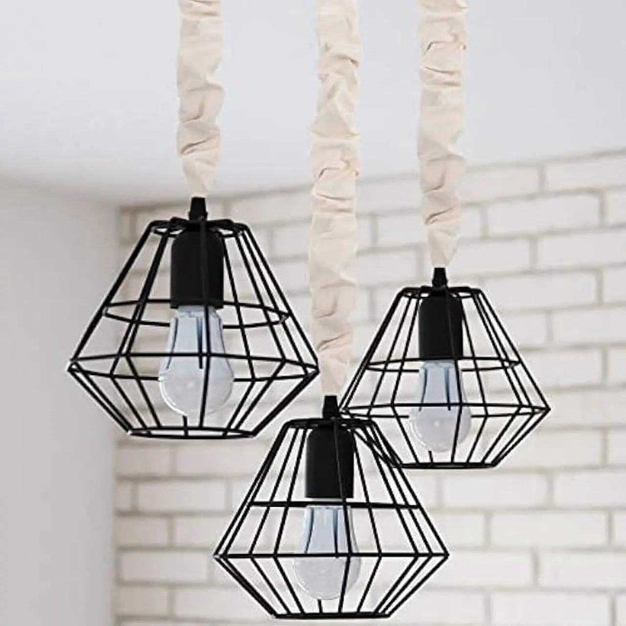 4 Pcs Fabric Cord Cover Chain Cable Sleeve Chandelier Lighting Wire Management Light Brown