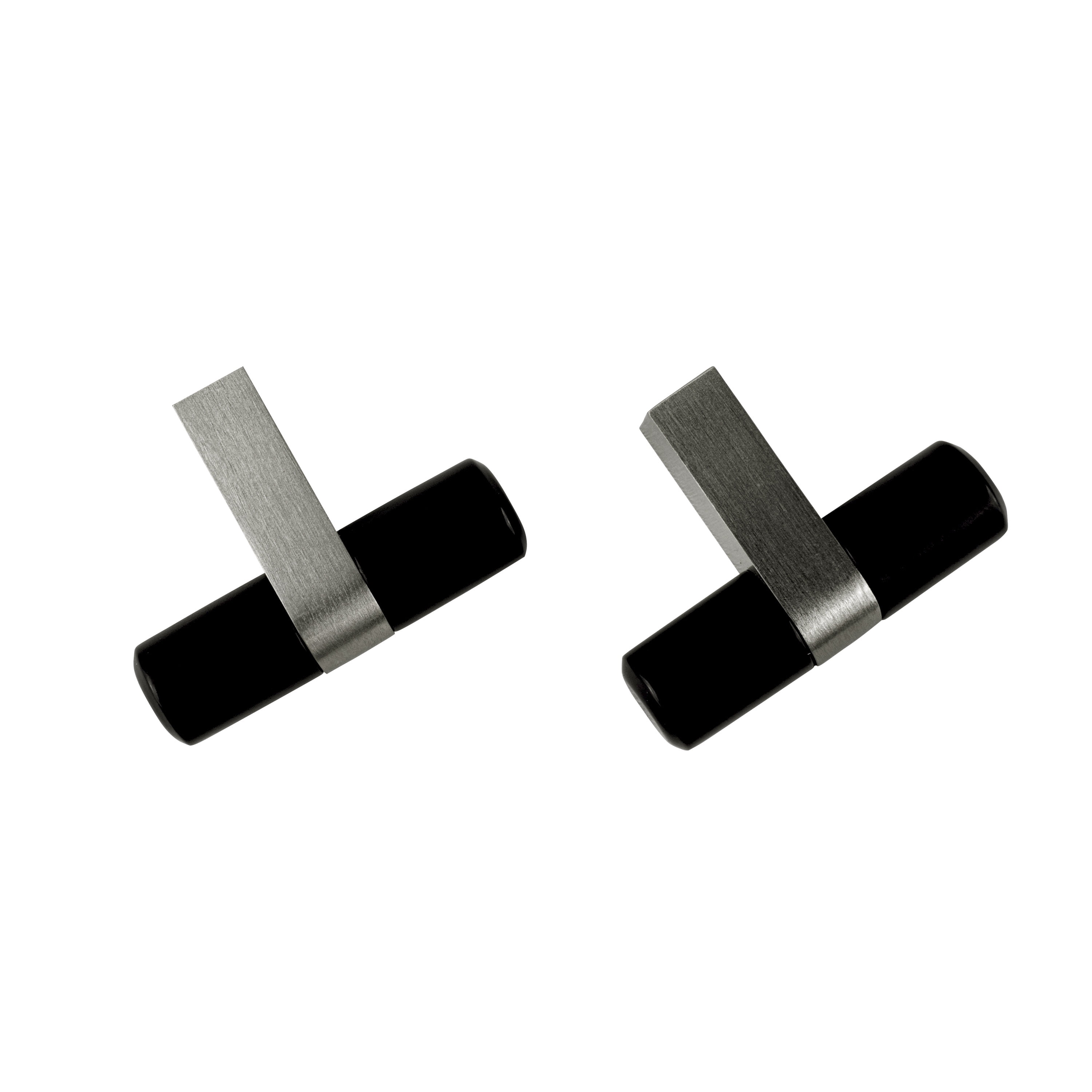 Better Homes & Gardens 2 Pack Matte Black & Satin Nickel Cabinet T-Knobs (4oz)