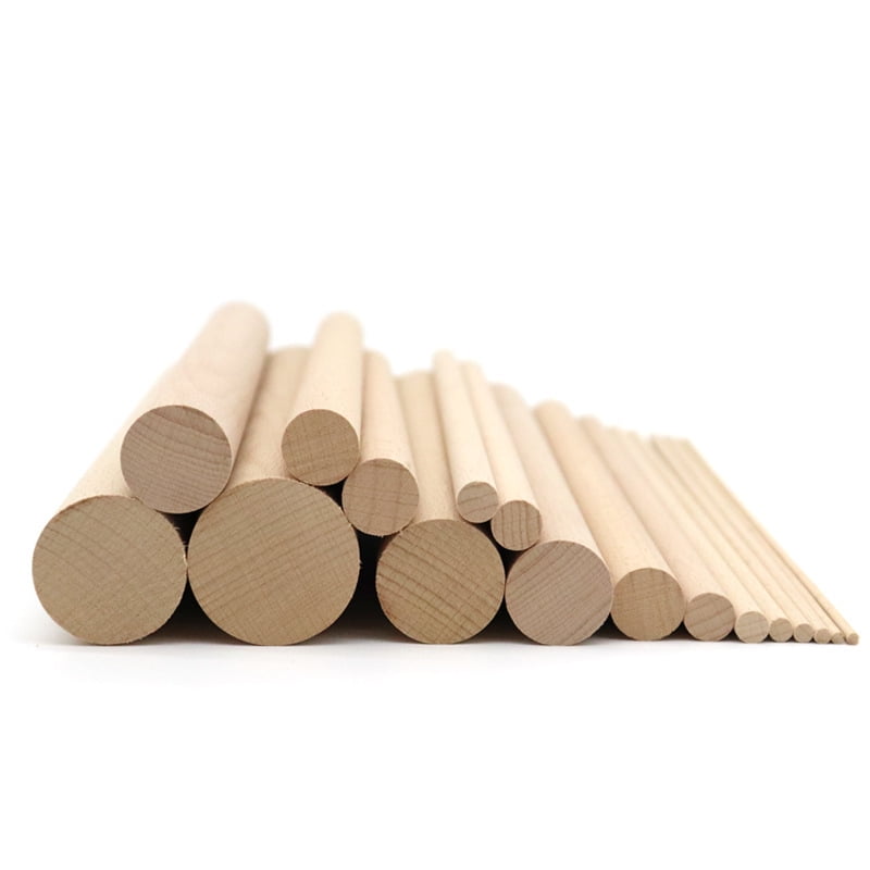 25 PCS Wooden Dowel Rods 1/4×35 InchDowel Rods Unfinished Sticks For