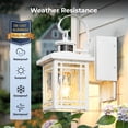 thumbnail image 3 of Outdoor Wall Light with GFCI Outlet, 2-Pack Motion Sensor Exterior Lighting Fixtures Wall Mount, White Front Porch Lantern Wall Sconce, Outdoor Garage Lights with Adjustable Sense Range, 3 of 10
