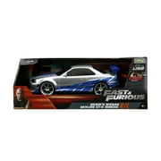 Jada Toys Fast & Furious Brians 2002 Nissan Skyline GT-R R34 RC 1:16 Radio Control Car, Ages 6+