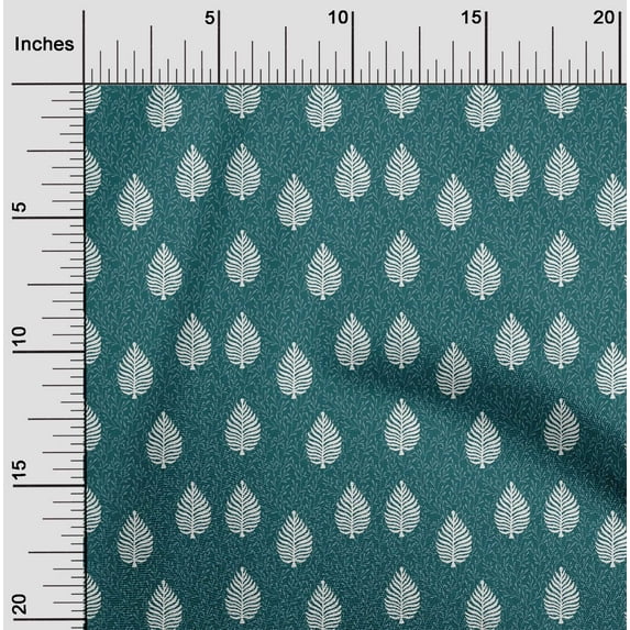 oneOone Organic Cotton Poplin Twill Fabric Leaves Block Fabric Prints By Yard 42 Inch Wide