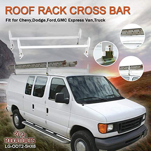 Adjustable Van Roof Ladder Rack Carrier 2 Rooftop Crossbars For Chevy Dodge Ford GMC Express White with up to 500Lbs Load Capacity CDN 20998CDN 209.98 Walmart