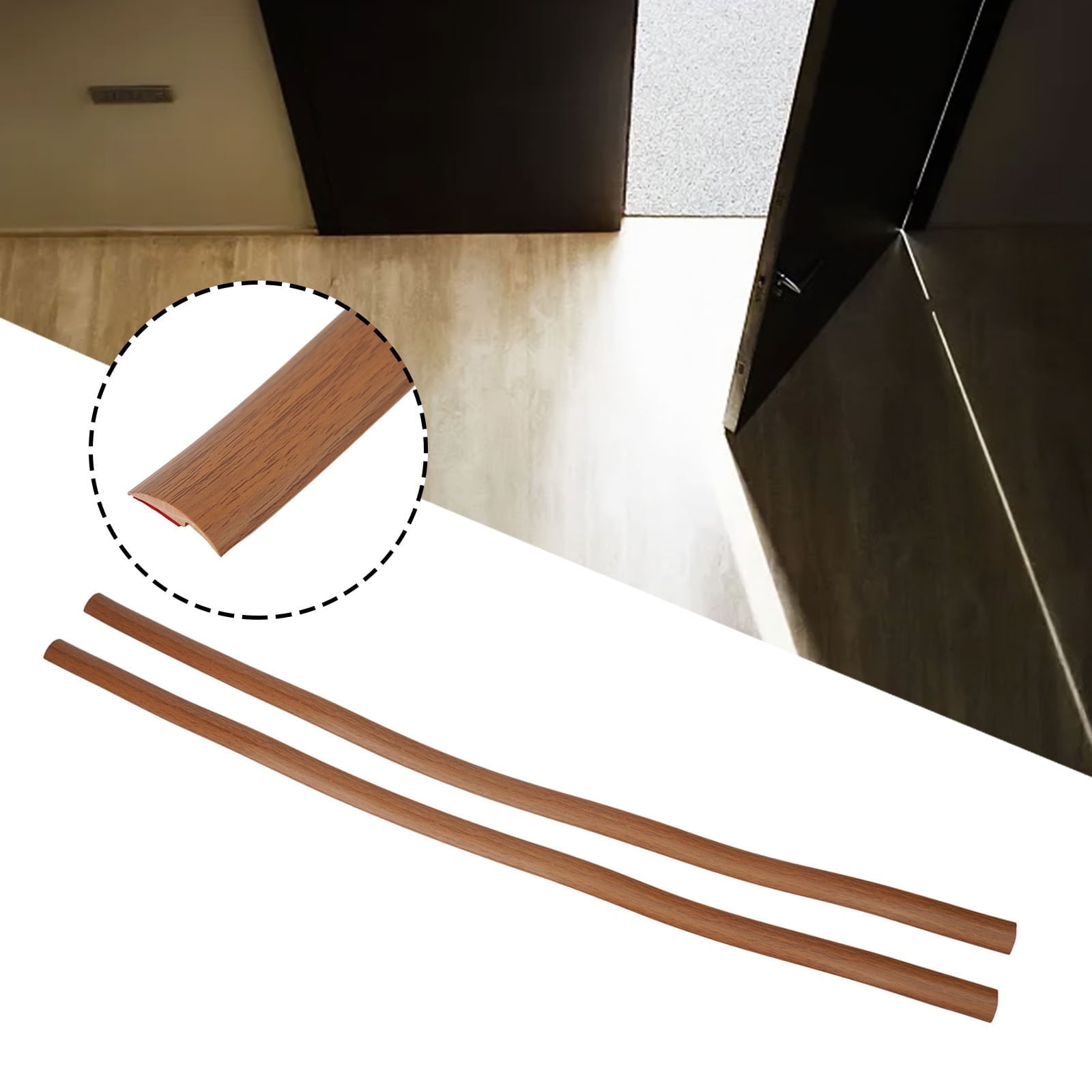 Floor Transition Strip 2M Self-Adhesive Flat Laminate Floor Cover Strip Seamless Room Divider PVC Flooring Trim for Hardwood Tile Vinyl Grey
