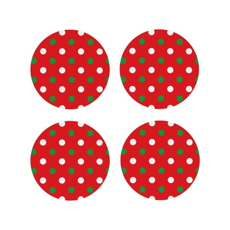 

Tideii White and Green Polka Dot for Leather Coasters 4 Pieces Anti-fouling and Anti-scalding Decorative Coasters Suitable for Restaurants Kitchens Coffee Shops-Round Shape