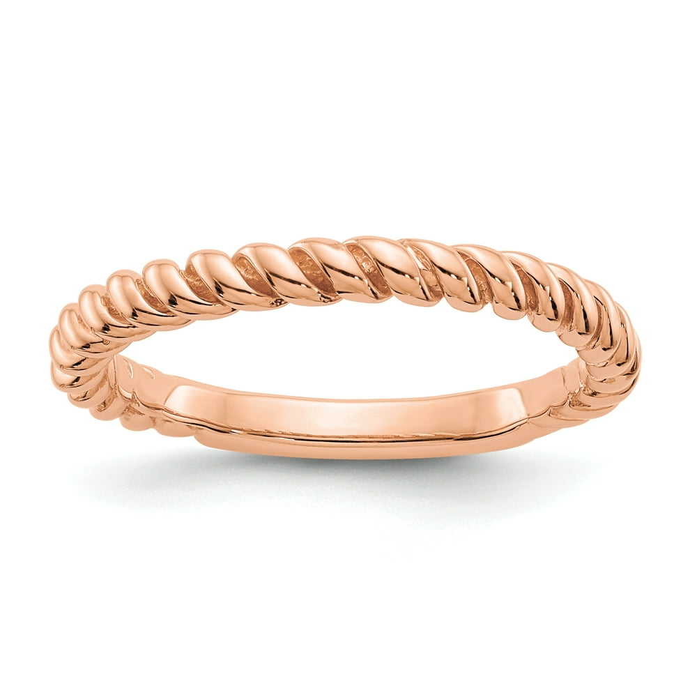 IceCarats 14kt Rose Gold Twisted Wedding Ring Band Size