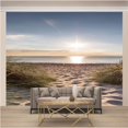 thumbnail image 1 of HSHDLDF 3D Wall Mural Poster Large Sticker Wallpaper Beach View Wall Peel And Stick Removable Wall Decor Print Picture Image Design For Bedroom Living Room Office Hotel 400(W)x280(, 1 of 4