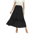 thumbnail image 1 of Women's Polka Dot Hollow Out Long Skirt Lace Stitching Pleated Loose High Waist Dress, 1 of 8