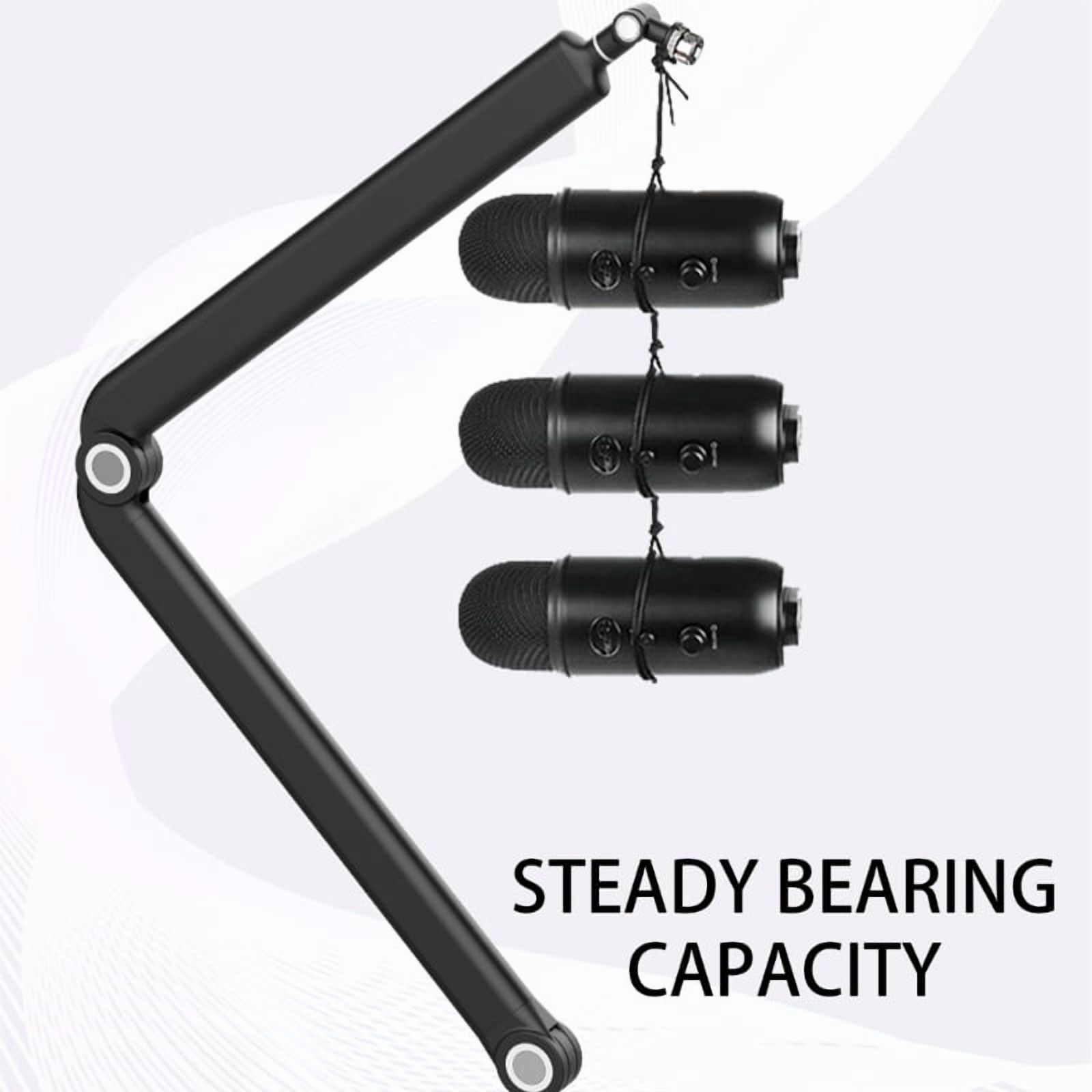 Microphone Arm Stand with Clamp 3/8" to 5/8" Adapter Adjustable Boom Arm 360 Degree Rotating Suspension Boom Mic Stand