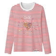 thumbnail image 3 of Cute Sweatshirt for Women, Oversized Heart Print Pullover, Striped Easter Crewneck Sweater, Cute Heart Graphic Casual Lounge Top(Red3,L), 3 of 3