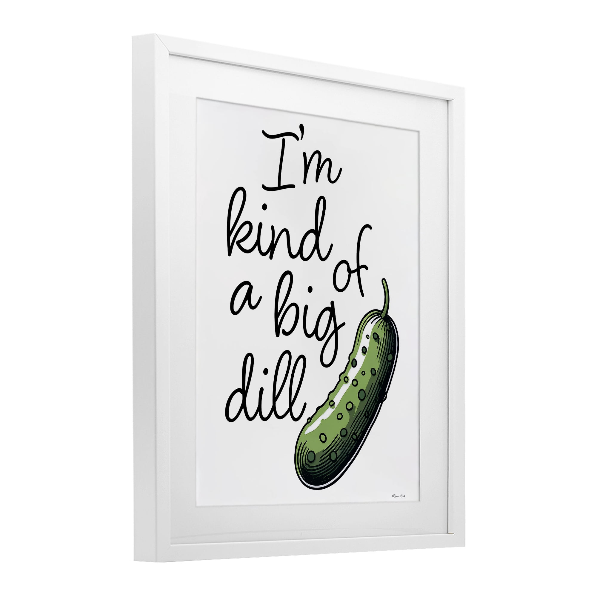 Stupell Industries Kind Of A Big Dill Pickle White Framed Print Under Glass, design by Susan Ball