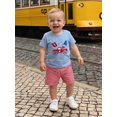 thumbnail image 4 of BemeyourBBs Toddler Baby Boy 4th of July Outfit Patriot Fourth of July Independent Day Summer Clothes American Flag in Truck Short Sleeve T-Shirts and Plaid Shorts Toddler Boys 2 Piece Summer Outfit, 4 of 9
