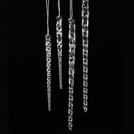 Kurt Adler 3.5-Inch-5.5-Inch Clear Glass Icicle Christmas Ornament Kurt Adler 3.5-Inch-5.5-Inch Clear Glass Icicle Christmas Ornament Set of - Kurt Adler 3.5-Inch-5.5-Inch Clear Glass Icicle Christmas Ornament