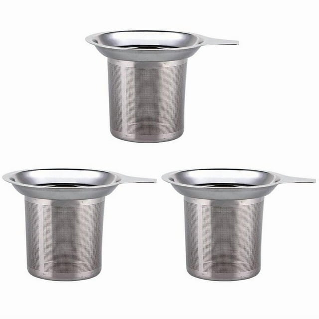 3X de Acero Inoxidable Reutilizable Infusor de Té Colador de Té Tetera Filtro