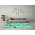 thumbnail image 3 of Ahgly Company Indoor Rectangle Patchwork Turquoise Blue Transitional Area Rugs, 2' x 3', 3 of 4