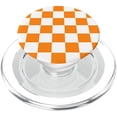 thumbnail image 1 of Diseño de tablero de ajedrez GCD con agarre para teléfono celular, naranja y blanco, 1 of 5