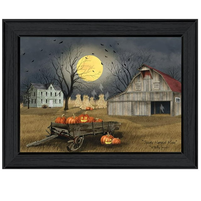 Spooky Moisson Lune par Billy Jacobs Imprimé Art Mural Bois Multicolore