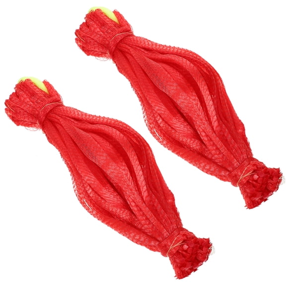 Pretyzoom 200Pcs Convenient Red Nylon Mesh Pouches for Watermelon Nets and Multipurpose Kitchen Storage