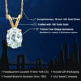 thumbnail image 2 of Gem Stone King 10K Yellow Gold Sky Blue Aquamarine Pendant Necklace for Women | 0.75 Cttw | Gemstone March Birthstone | Oval 7X5MM | With 18 inch Chain, 2 of 6