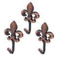 thumbnail image 1 of Colgador de pared Unique Bargains en Forma de Flor de Metal Color Cobre 3Pcs herrajes para colgar, 1 of 2