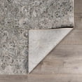 thumbnail image 4 of Hauteloom Melia Living Room, Bedroom Area Rug - Floral Medallion Border Distressed Abstract - Traditional Oriental Transitional Contemporary - Light Gray, Charcoal, Cream, Gray, Beige - 12' x 15', 4 of 19