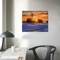 thumbnail image 3 of Nawypu  Texas Landscape Wall Art Texas Wildflowers Canvas Bluebonnets Picture Rustic Windmill Painting Farmland Sunset Prints Western Farm Artwork for Home Wall Decor Framed, 3 of 4
