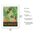 thumbnail image 2 of Great Barrier Reef - Queensland Australia - World's Premier Wonderland - Vintage Travel Poster by Noel Pasco Lambert c.1936 - Bamboo Fine Art 290gsm Paper Print (Unframed) 24x32in, 2 of 4