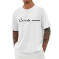 thumbnail image 2 of Canada Letter Graphic Tees for Men Summer Short Sleeve Crewneck Casual Canada Travel T Shirts Streetwear, 2 of 5