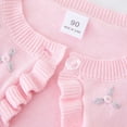 thumbnail image 3 of Miaeowve Baby Girls Cardigan Bolero Sweater Toddler Bolero Shrug Toddler Long Sleeve Soft Button Pink 90, 3 of 5