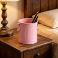 thumbnail image 5 of Ouuluon Pen Holder for Desk Multi-Functiona Pencil Cup, Pink Vintage Industrial Style Desk Organizer with Handle for Office Home Art Supplies, 5 of 6