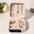 thumbnail image 6 of Rugby Travel Portable Square Jewelry Box Earring Necklace Bracelet Holder Organizer Display Case Stand Decorative Box Storage Box, 6 of 6