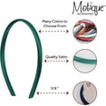 thumbnail image 4 of Motique Accessories Thin Headbands for Women Solid Satin 4 pack - Green, 4 of 5