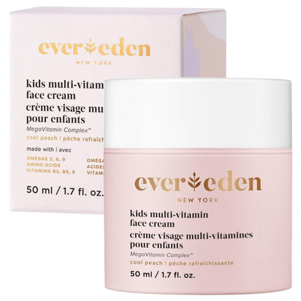Crema facial Evereden Kids Cool Peach, 50 ml, limpia, no tóxica