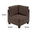 thumbnail image 5 of Remy 32 Inch Modular Corner Sofa Chair- Soft Brown Chenille- Solid Wood, 5 of 6