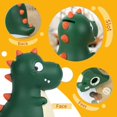 thumbnail image 3 of Bonita alcancía de dinosaurio (verde oscuro), bonita alcancía irrompible con forma de T-Rex, primera alcancía, la mejor decoración para el hogar para cumpleaños de Navidad para niños, niñas y niños, 3 of 5