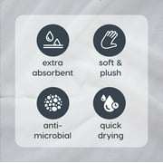 Mainstays Performance Cotton Bath Towel, Super Soft Quick Dry Fade Resistant, Textured White