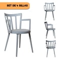 thumbnail image 1 of Set de Sillas de Comedor Plástico con Descansabrazos – Diseño Moderno y Resistente, 1 of 7