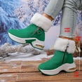 thumbnail image 4 of Army Green Female Edge Thick Soled Snow Boots For Fall Winter Height Enhancing And Comfortable For Short Boots Style, 4 of 9