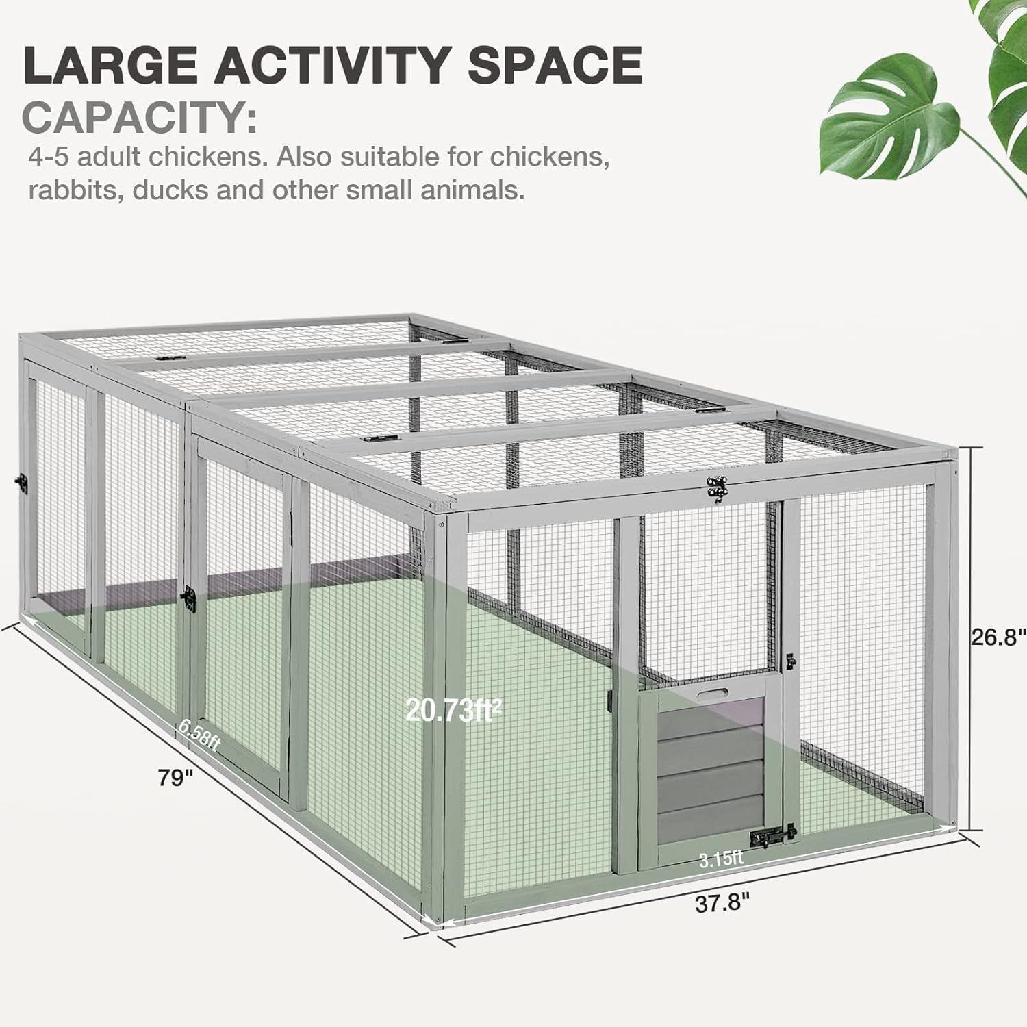 MEDEHOO Large Chicken Coop Run Extension-Durable Chicken Enclosure for Chicks, Ducks, Rabbits(20.73 Ft²)