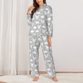 thumbnail image 2 of Fotbe Rabbit And Cloud Conjunto de Pijama de Manga Larga para Mujer con Estampado, Ropa de Dormir de 2 Piezas, Conjunto de Casa Suave y Cómodo con Bolsillos-Medium, 2 of 7