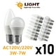 thumbnail image 2 of Bombilla LED para decoración del hogar, luz de vela G45, C37, E14, E27, 3W-7W, AC120V, AC220V, 3000K/4000K/6000K, 10 piezas, 2 of 4