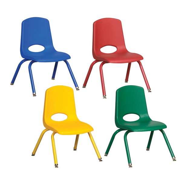 Offex 14" Stack Chair - Matching Legs with Nylon Swivel Glide 6 Piece