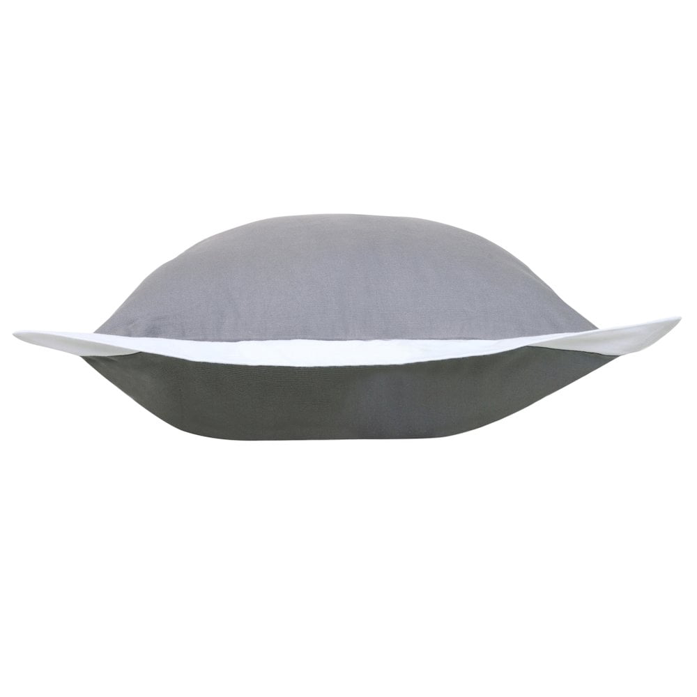 Laddha Home Designs Handwoven Color Block Cotton Throw Pillow Cover - 20" - Gray and White