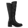thumbnail image 3 of Pennysue Women's Knee High Boots Black PU 2 Inch Side Zipper Boots 7.5M, 3 of 9