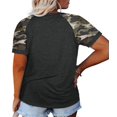 thumbnail image 3 of Summer Short Sleeve Camouflage Printing Plus Size T-Shirt Women Casual Patchwork Tops, 3 of 4