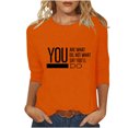 thumbnail image 1 of PEZHADA T-Shirts pour Femmes Mode Femmes Impression Manches 3/4 T-Shirt Pull Col Rond Haut Blouse Blouses Femmes Manches 3/4 Hauts Femmes Manches 3/4, 1 of 9